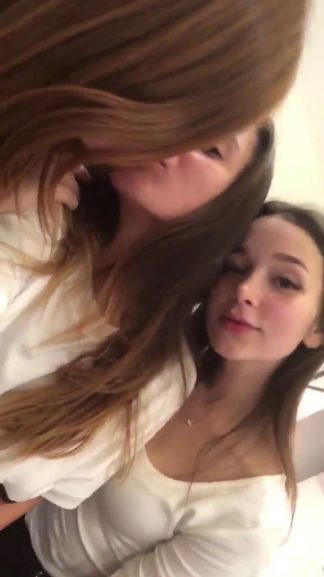 Snapchat Sexy Lesbians Smoking and Kissing Each Other