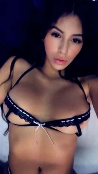 Horny Snapchat Latina brunette with big tits showing nudes and masturbating