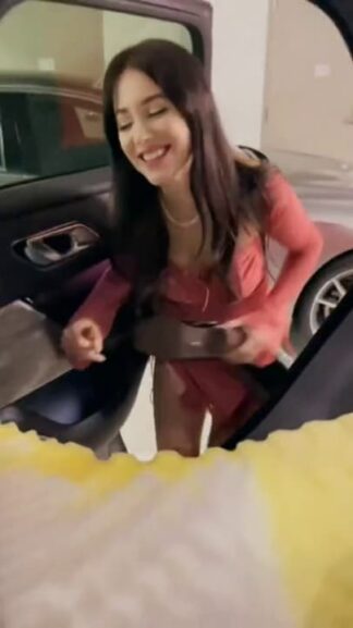 Hot black haired slut gives a blowjob and gets snap fucked in car on first date