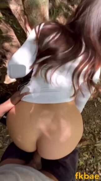 Horny couple having sex on snap in the forest